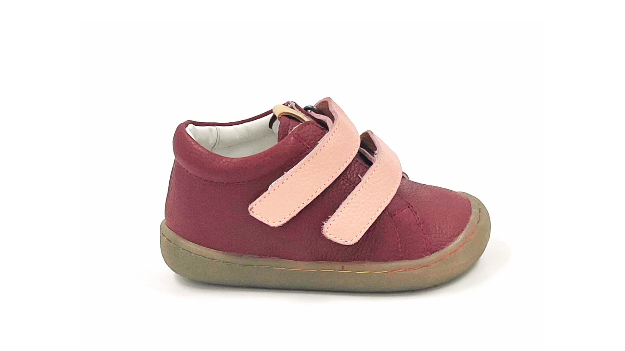Barefoot Leather Ankle Boots for Kids "Roller" (red)
