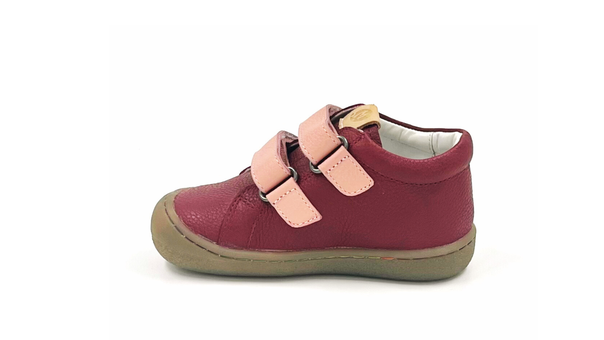 Barefoot Leather Ankle Boots for Kids "Roller" (red)