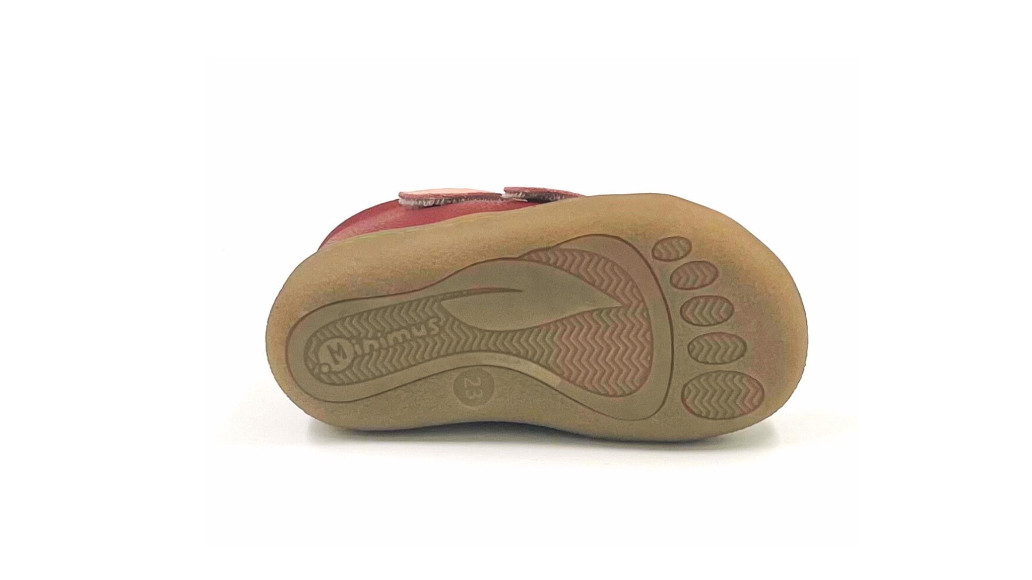 Barefoot Leather Ankle Boots for Kids "Roller" (red)