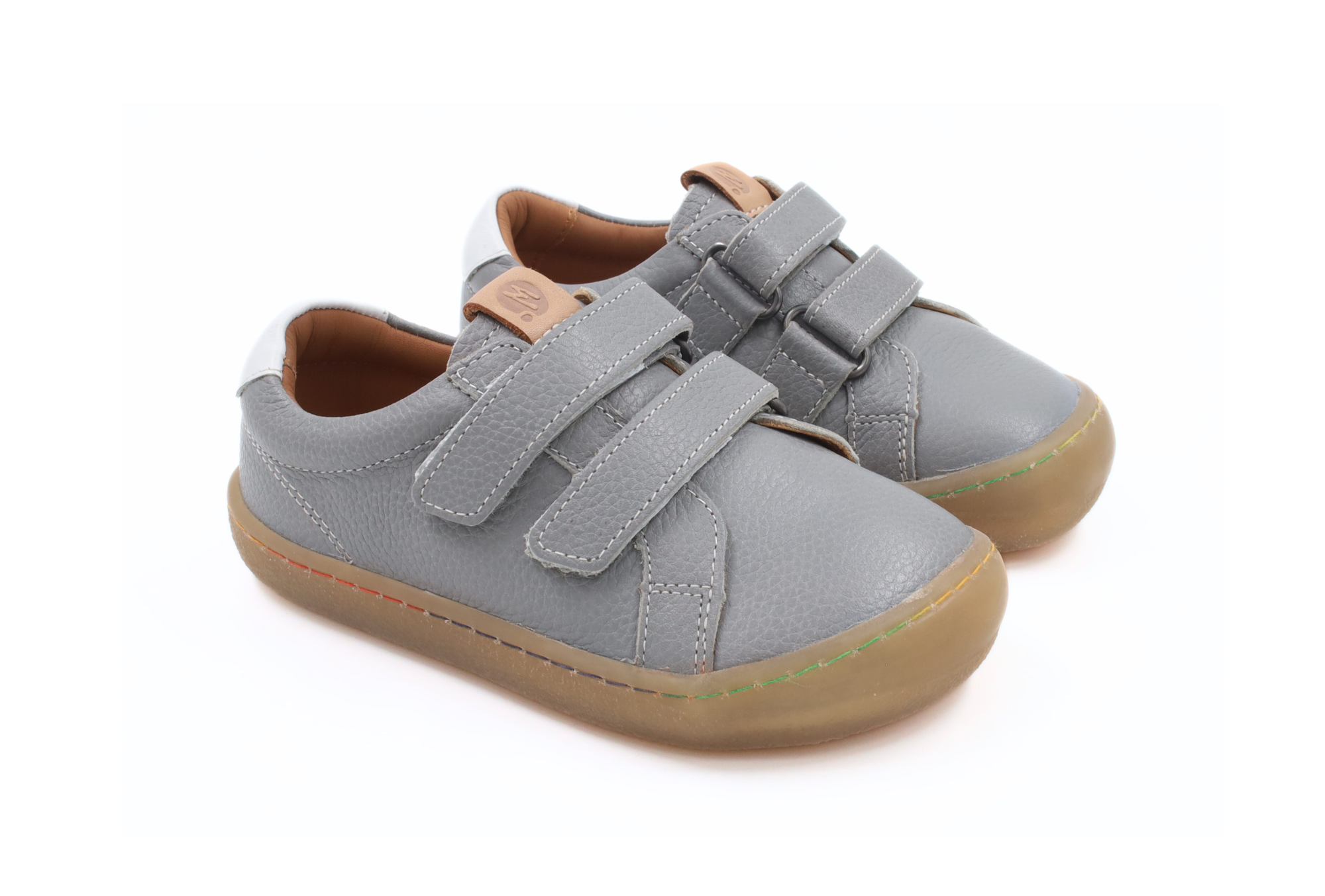 Barefoot Leather Sneakers for Kids "Snipe" (grey)