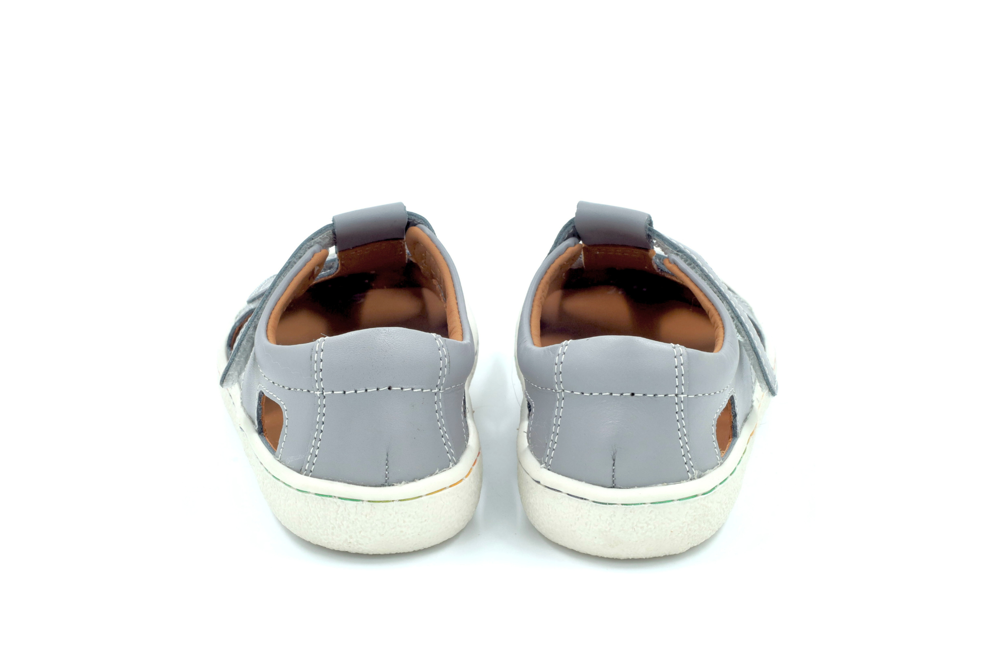 Barefoot Leather Sandals for Kids "Sanderling NEW" (grey)