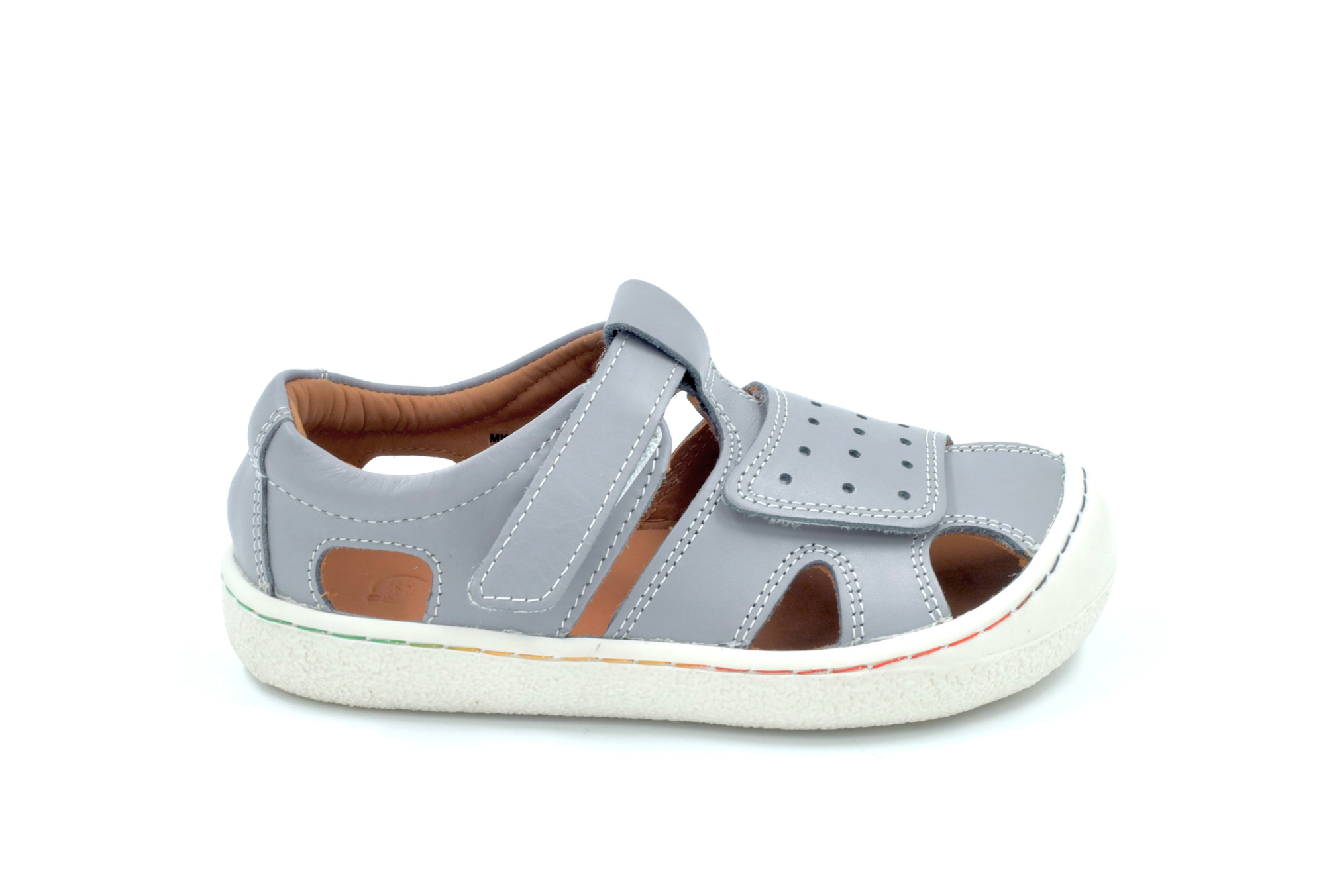 Barefoot Leather Sandals for Kids "Sanderling NEW" (grey)