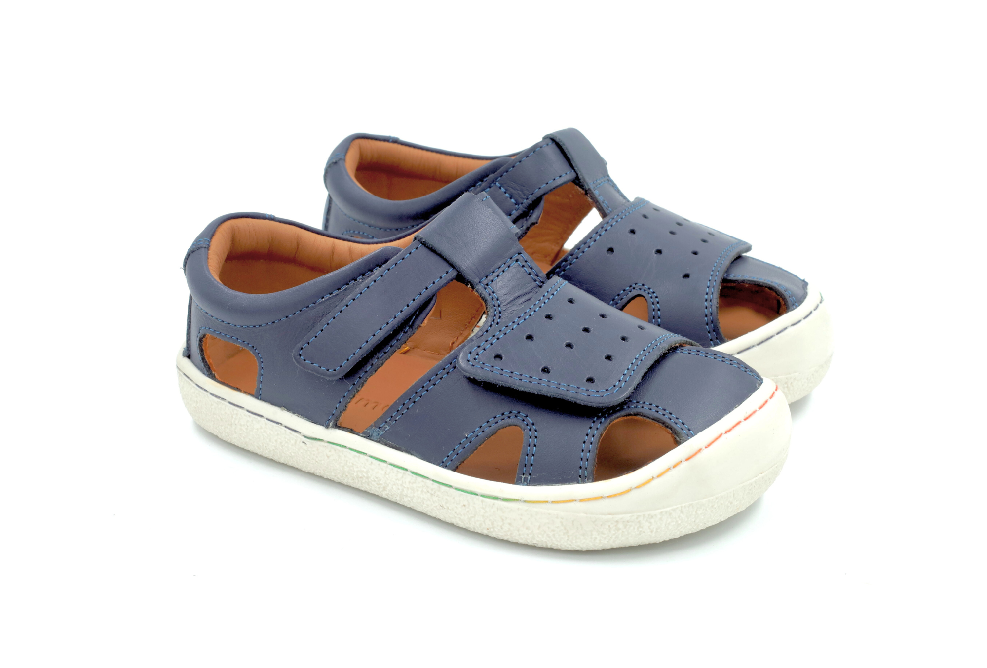 Barefoot Leather Sandals for Kids "Sanderling NEW" (navy)