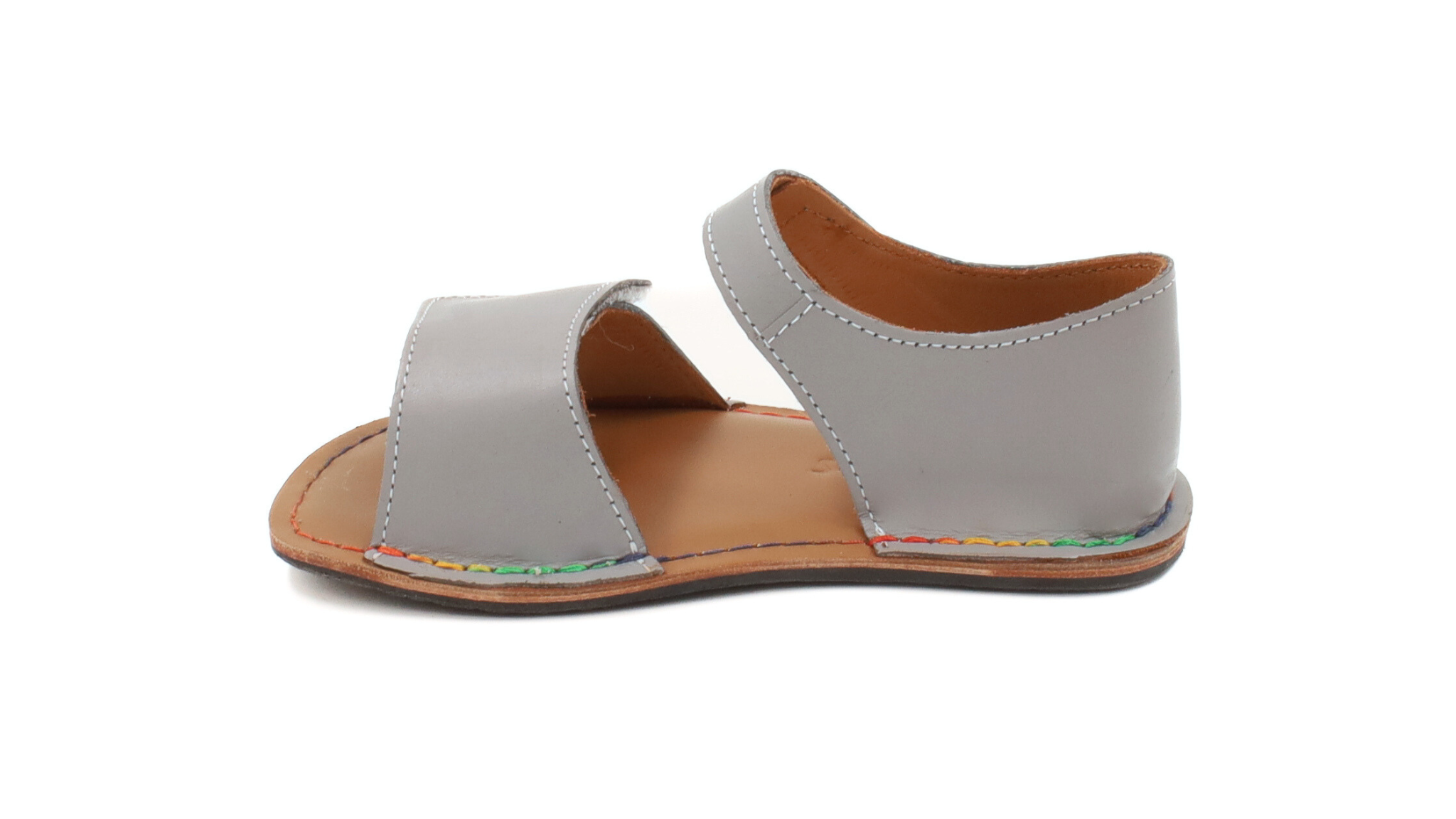 Barefoot Leather Sandals for Kids "Sparrow" (grey)