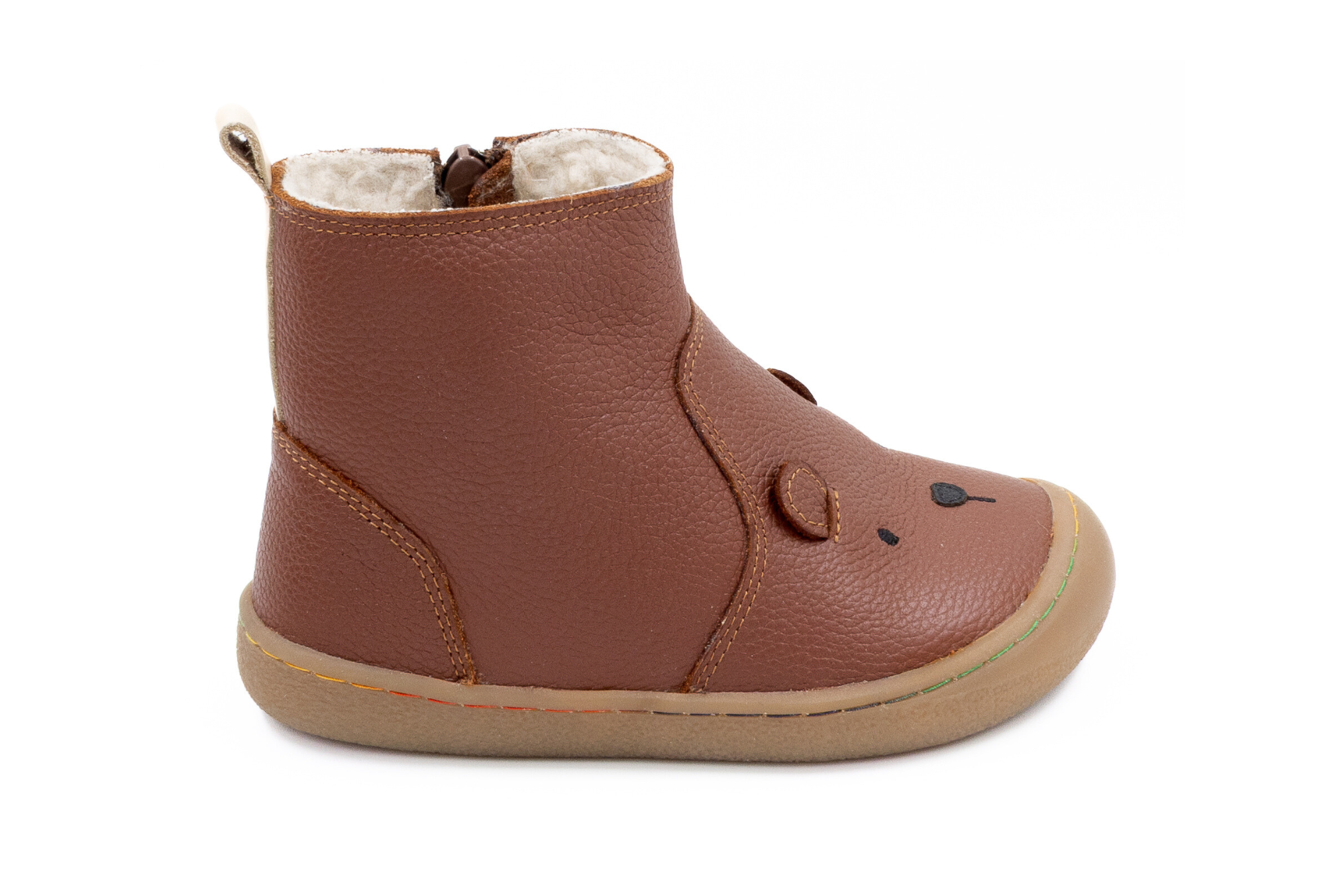 Barefoot Leather Winter Boots for Kids "Bear Boots" (tan)