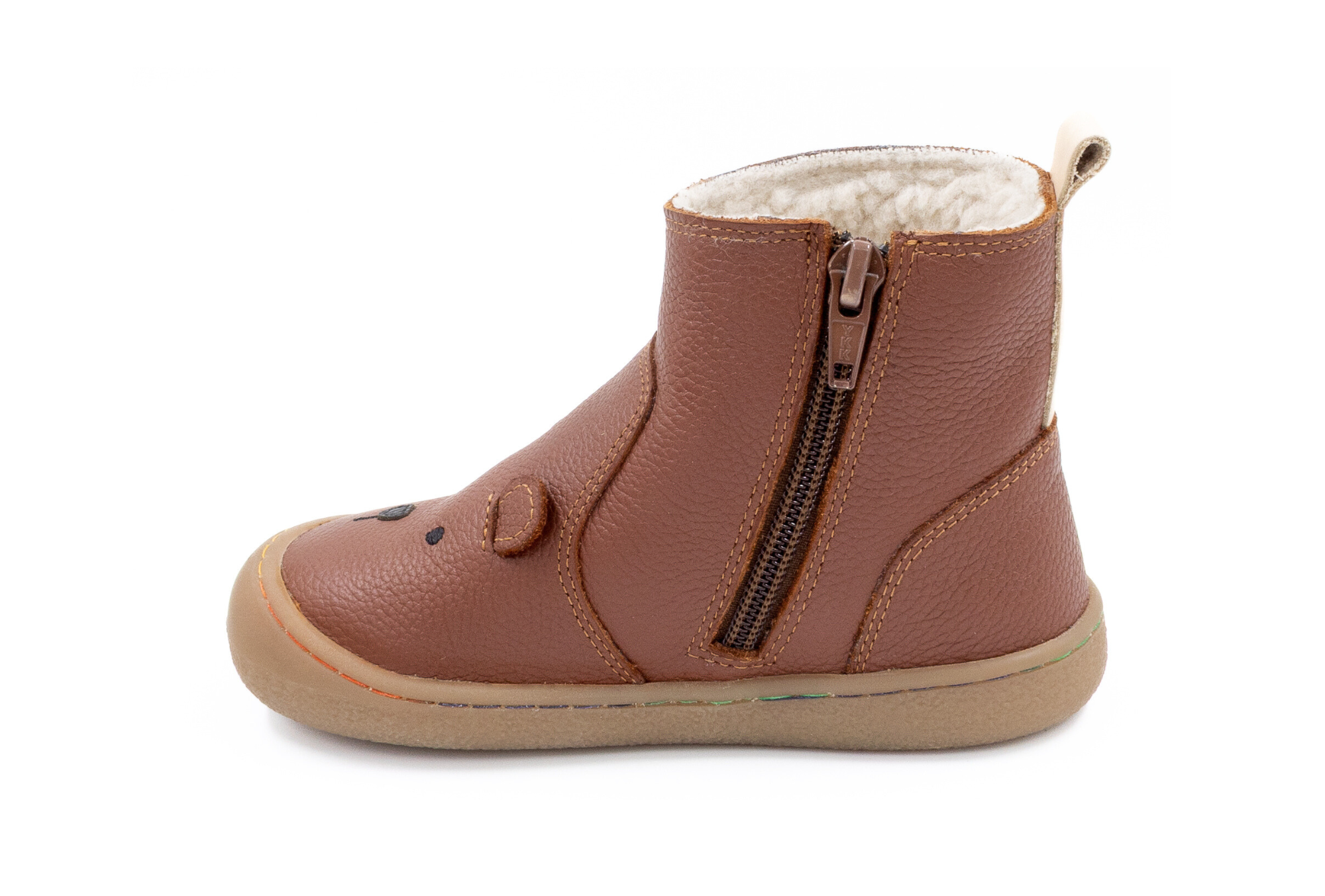 Barefoot Leather Winter Boots for Kids "Bear Boots" (tan)