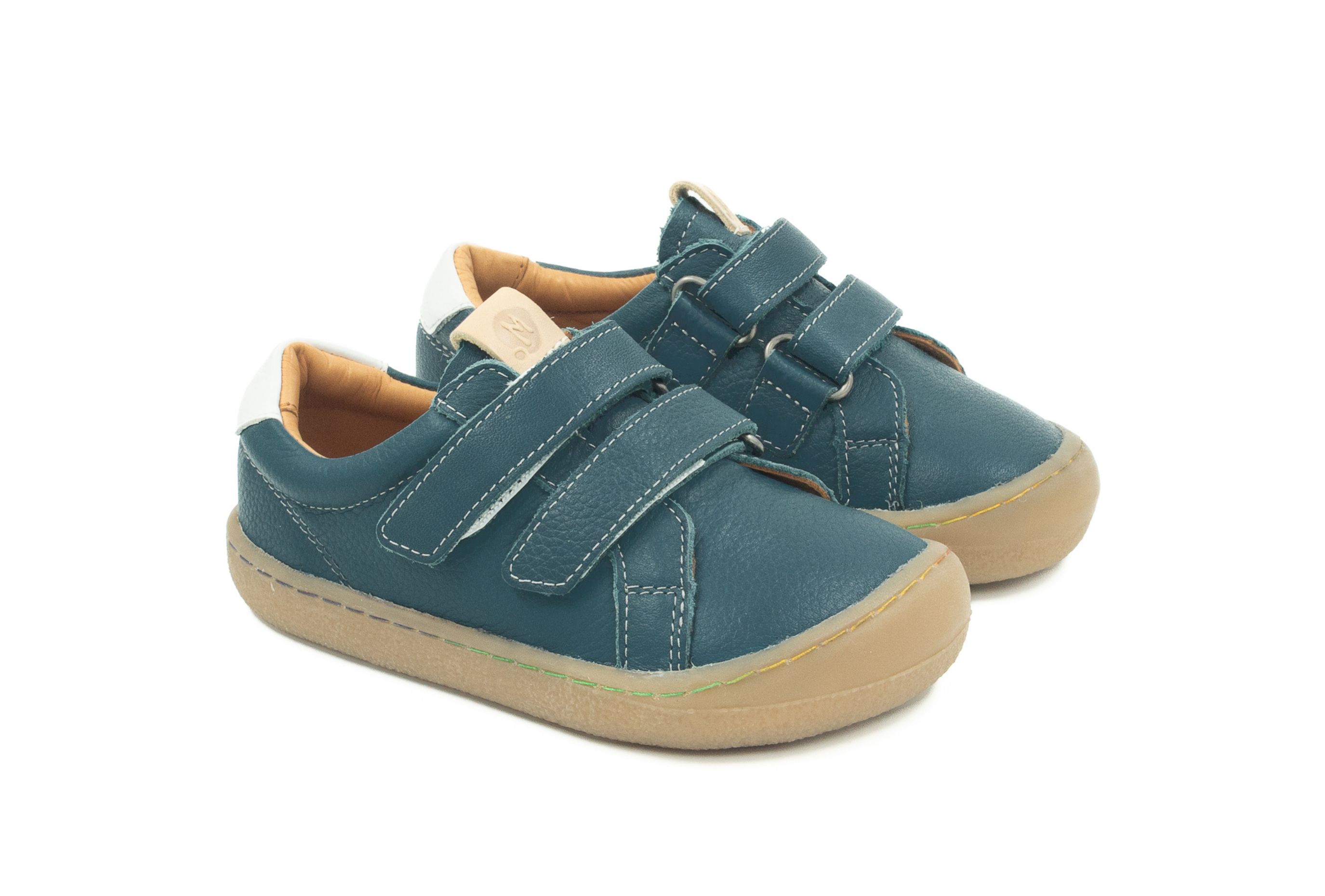 Barefoot Leather Sneakers for Kids "Snipe" (transformative teal)
