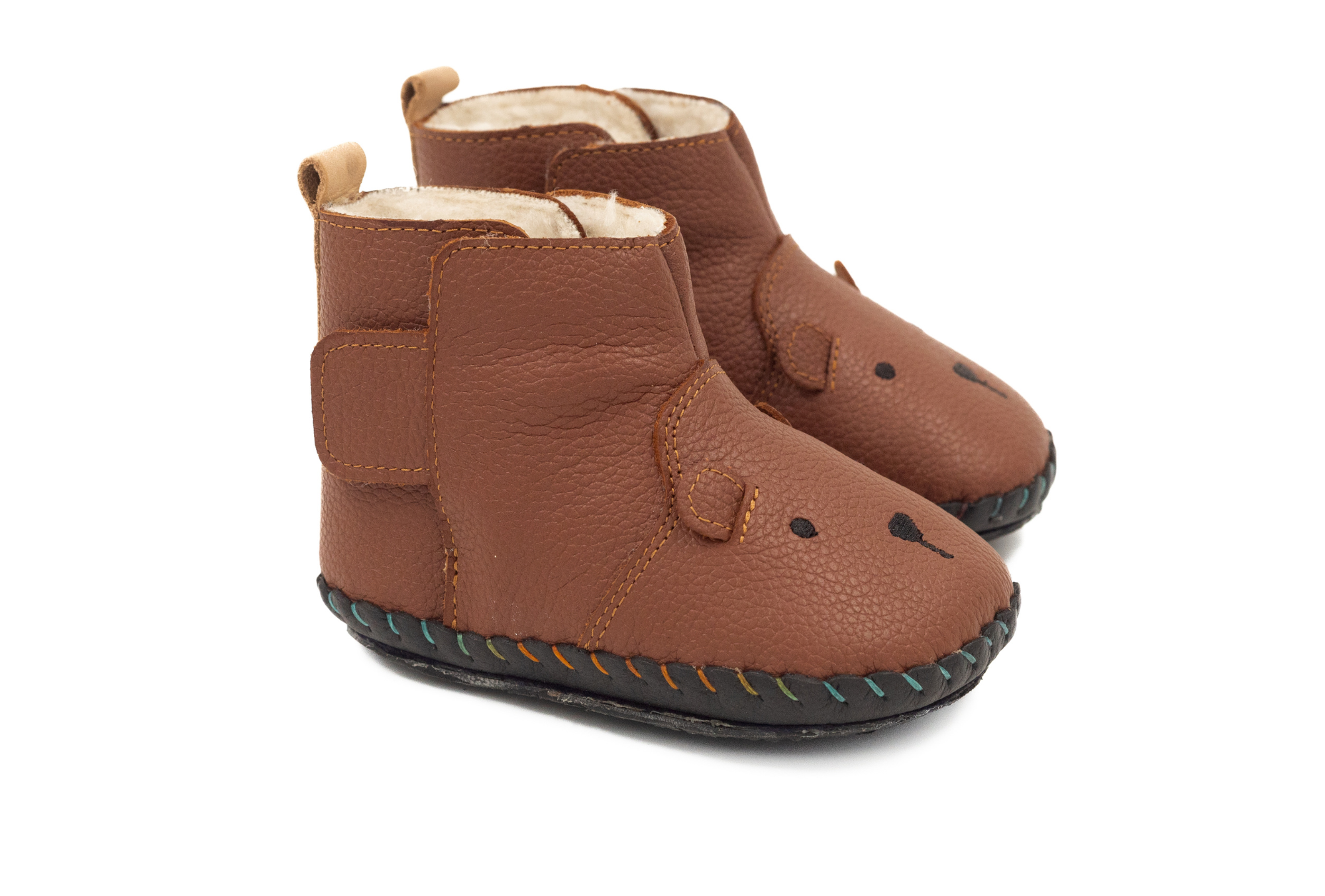 First-walker Barefoot Winter Booties "Little Bear" (tan)