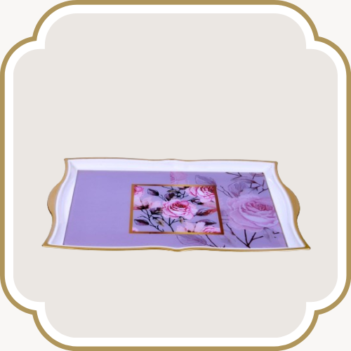 Plateau à motif en résine