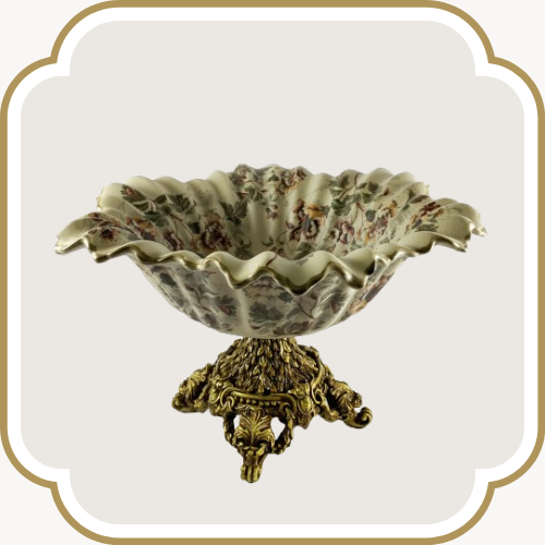 Coupe en porcelaine - Motif Fleurs de feu