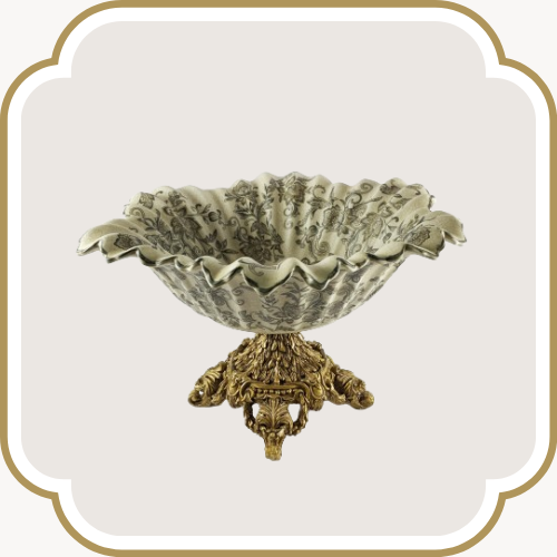 Coupe en porcelaine - Motif Vert
