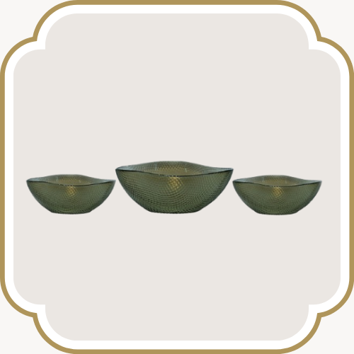 Ensemble de bols en verre en carreaux - Noir