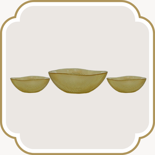 Ensemble de bols en verre en carreaux - Bronze