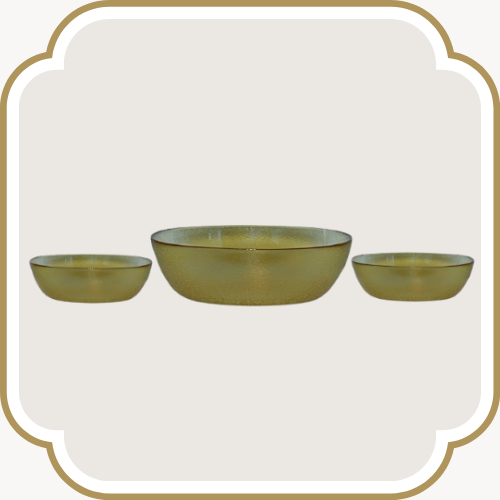 Ensemble de bols en verre simple - Vert