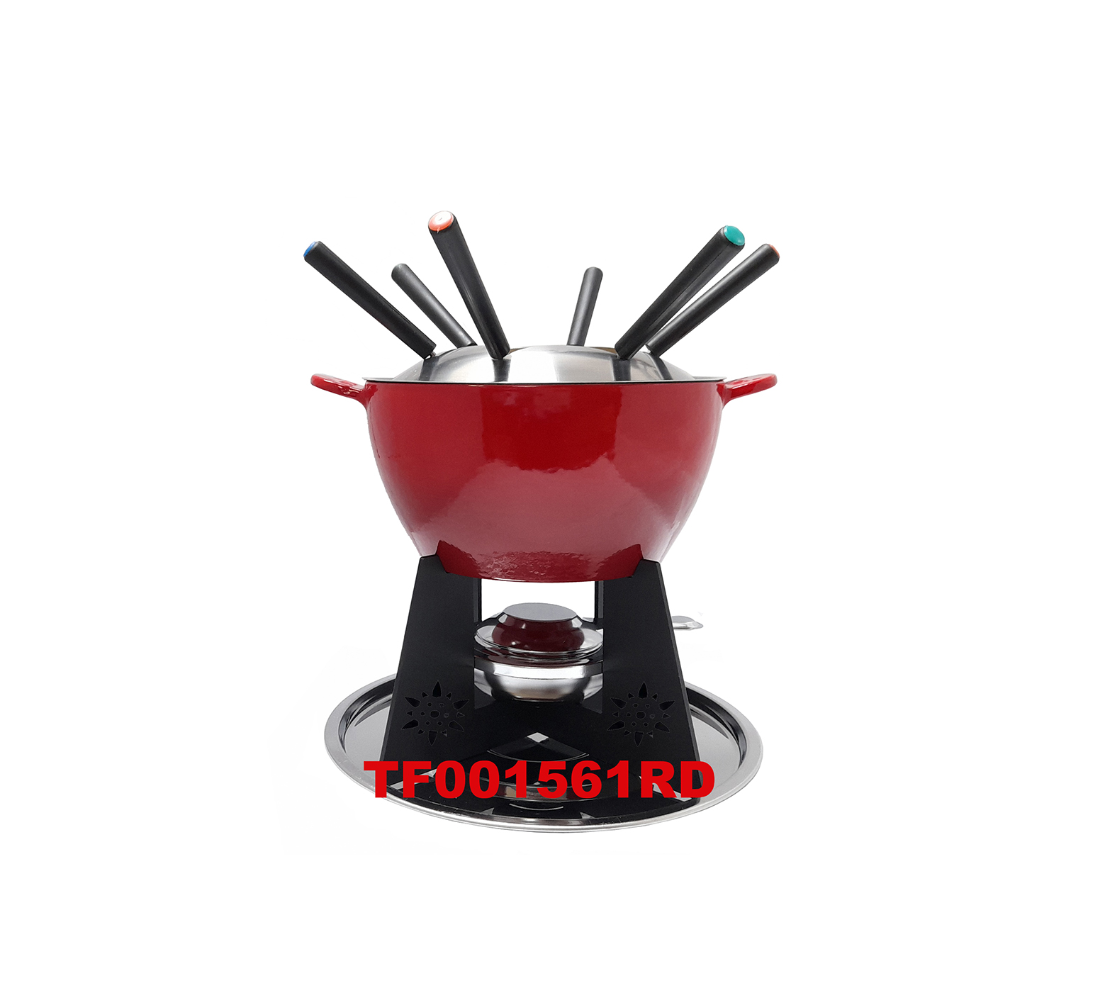 11 PCS CAST IRON FONDUE SET