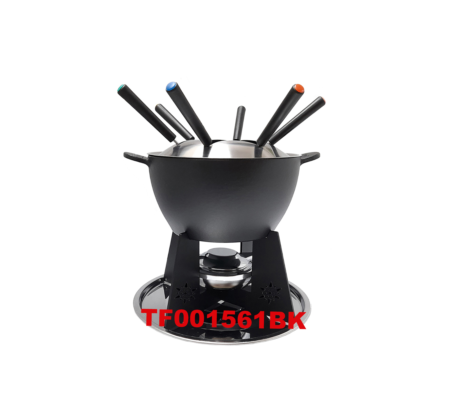 11 PCS CAST IRON FONDUE SET
