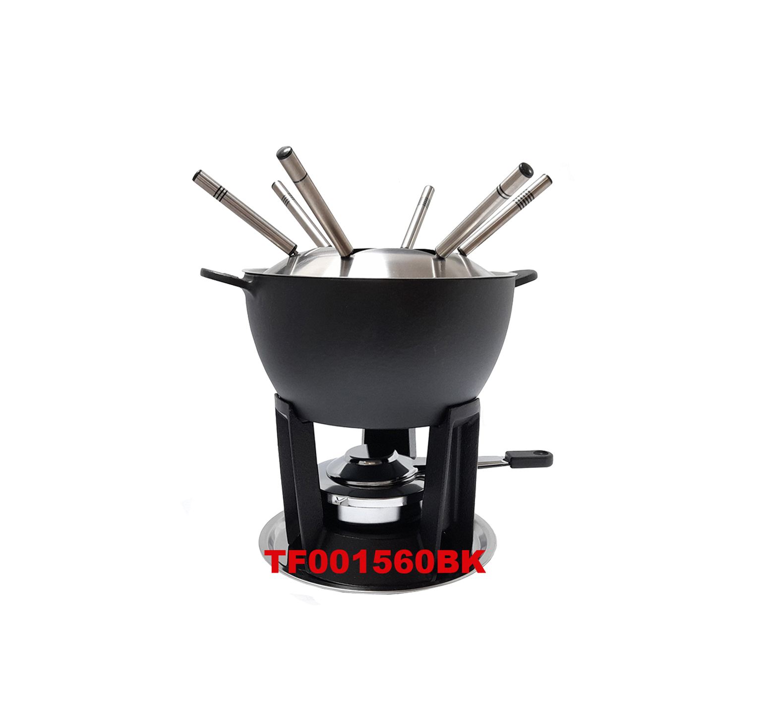 11 PCS CAST IRON FONDUE SET