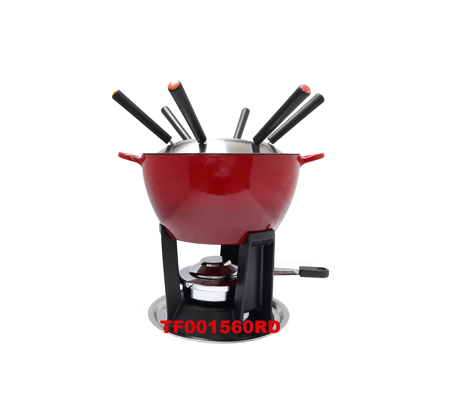 11 PCS CAST IRON FONDUE SET