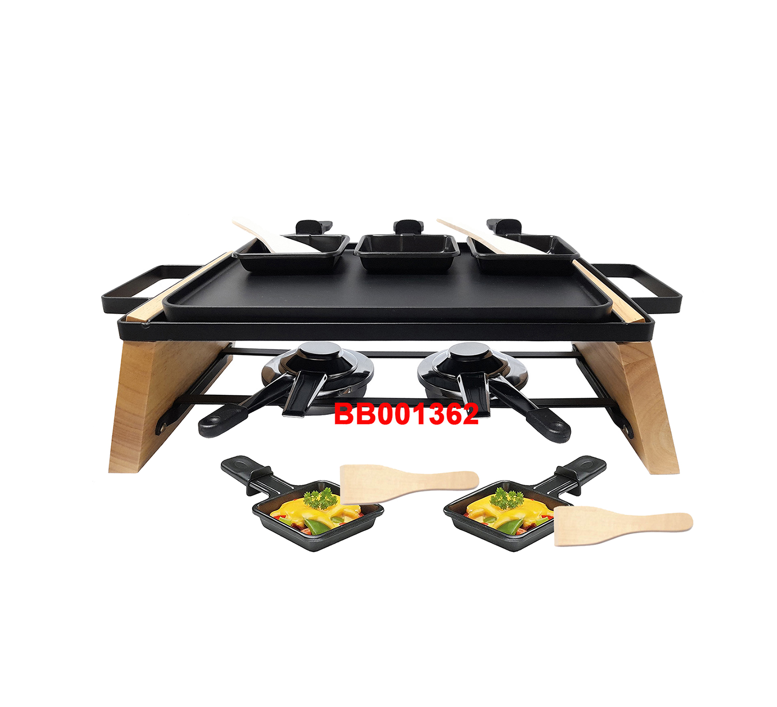 16 PCS DELUXE CAST IRON GRILL & RACLETTE SET