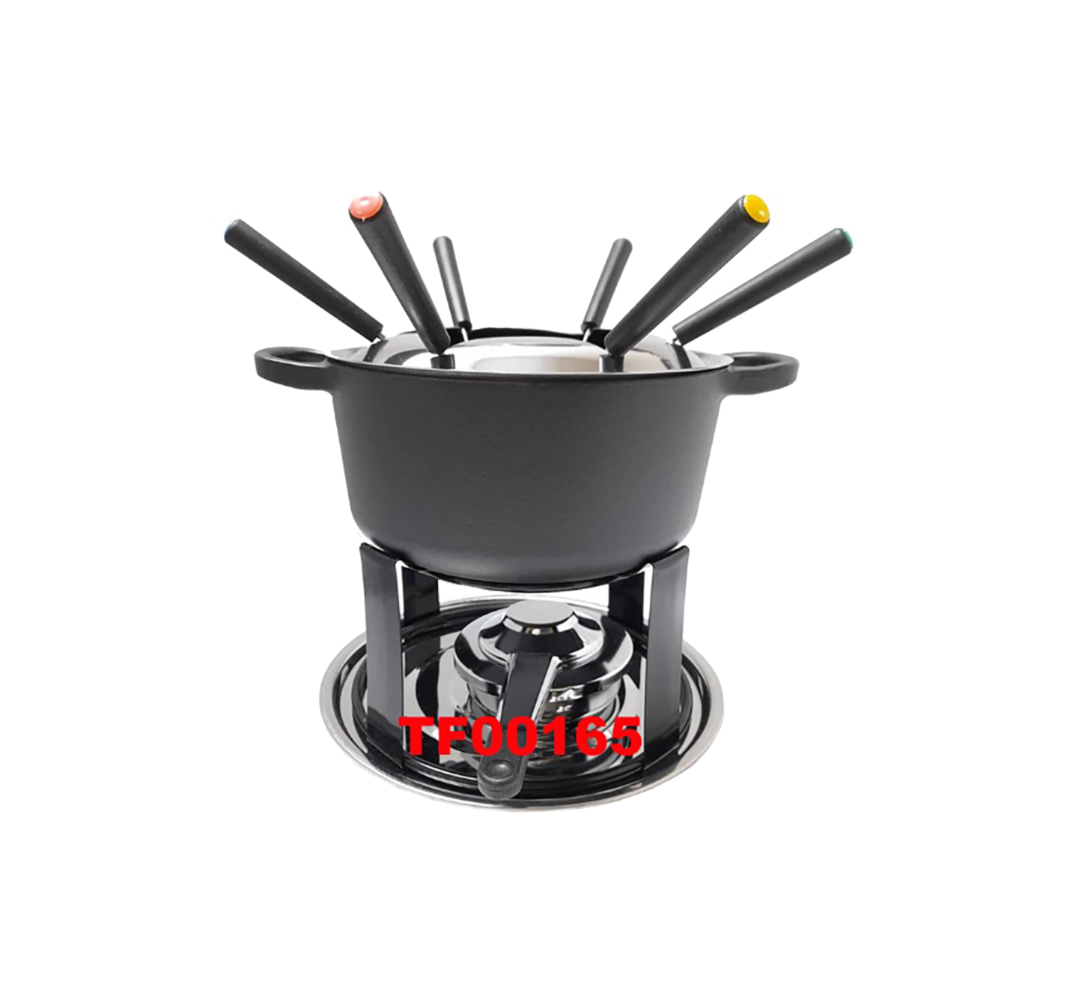 11 PCS CAST IRON FONDUE SET