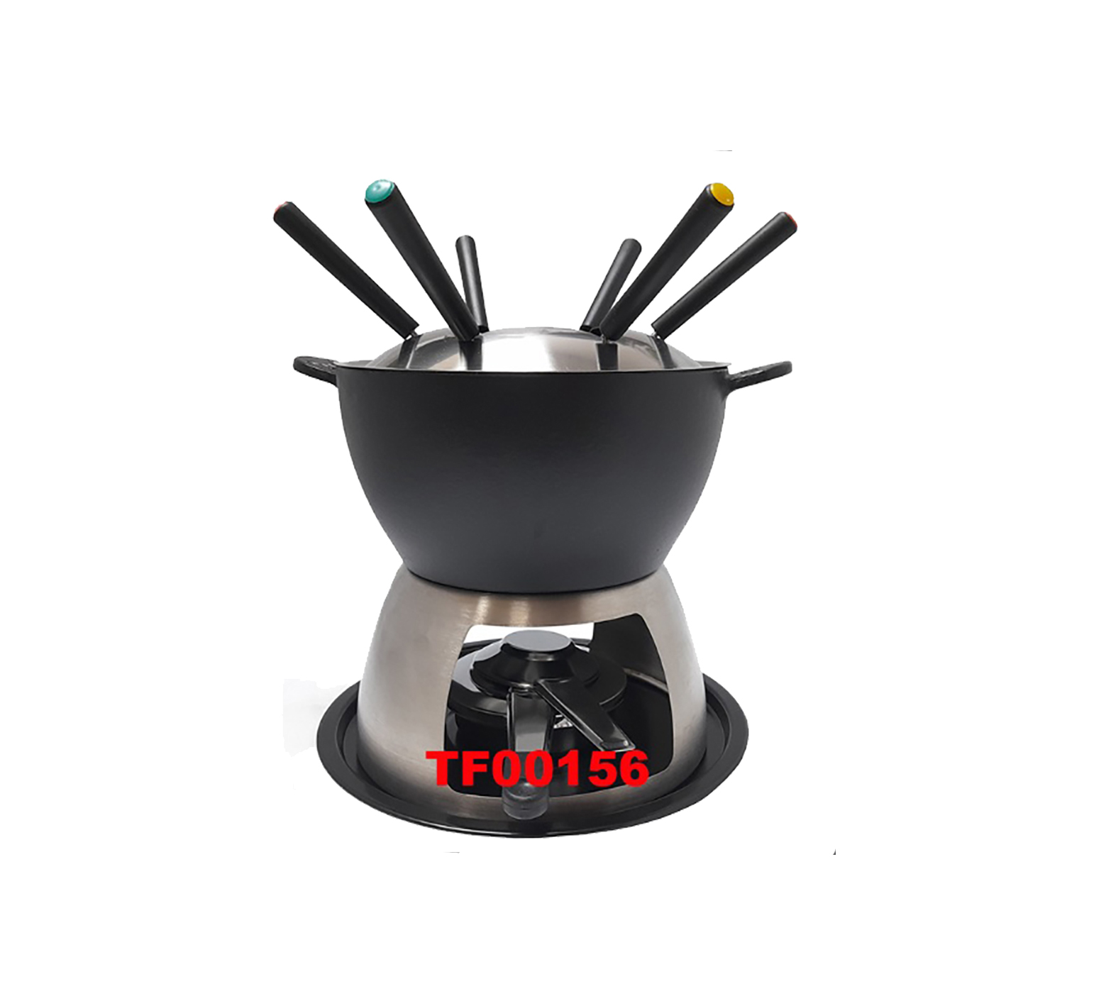 11 PCS CAST IRON FONDUE SET