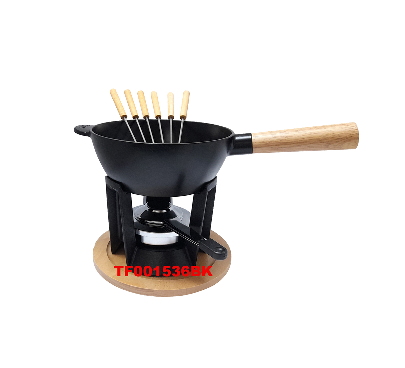 12 PCS CAST IRON CHEESE BAKER & FONDUE SET