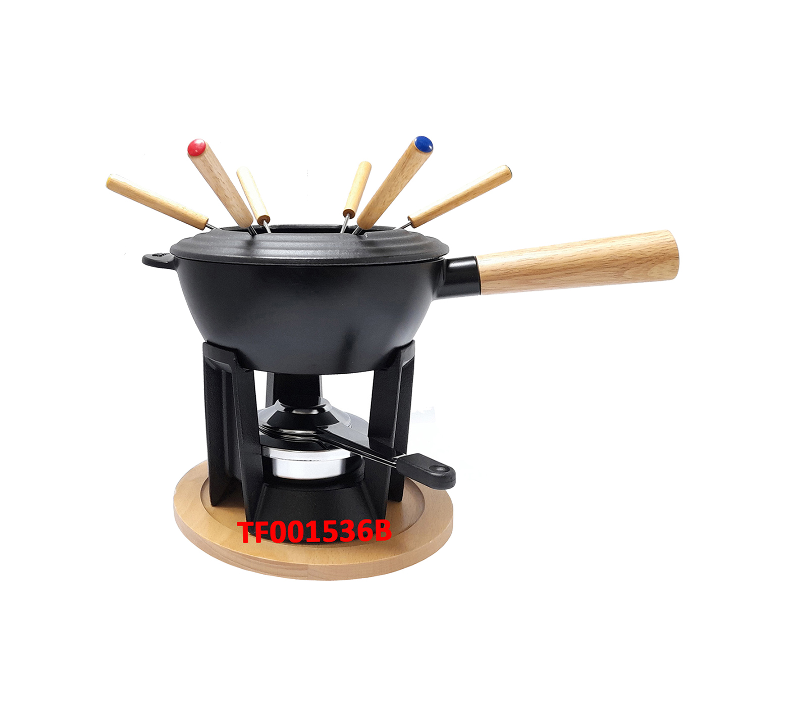 12 PCS CAST IRON CHEESE BAKER & FONDUE SET