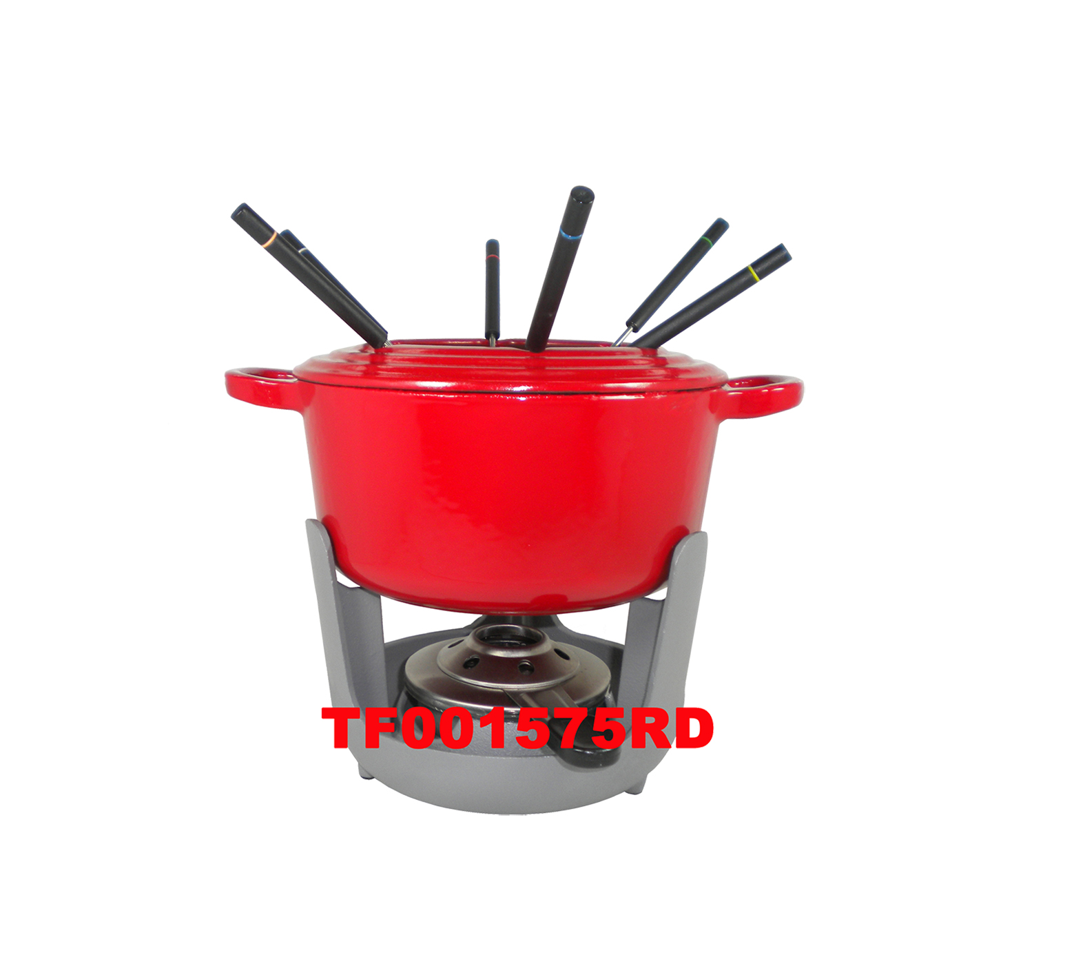 10 PCS CAST IRON FONDUE SET