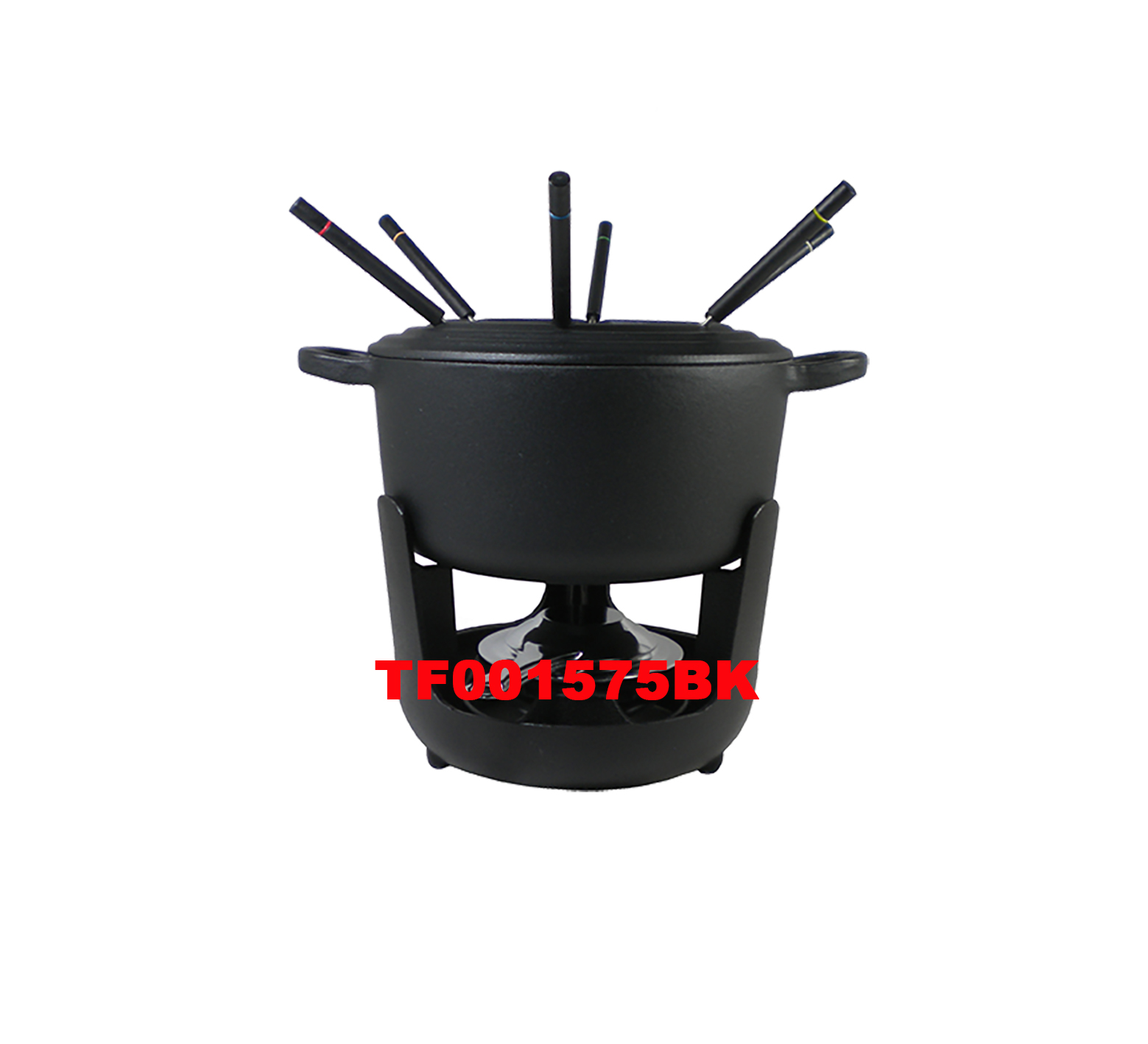 10 PCS CAST IRON FONDUE SET