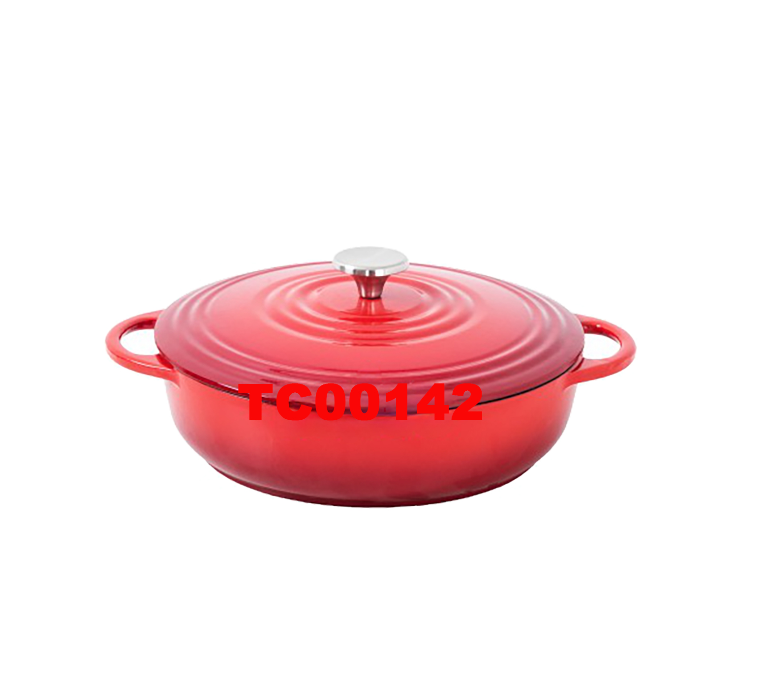 29 CM CAST IRON ROUND SHALLOW CASSEROLE