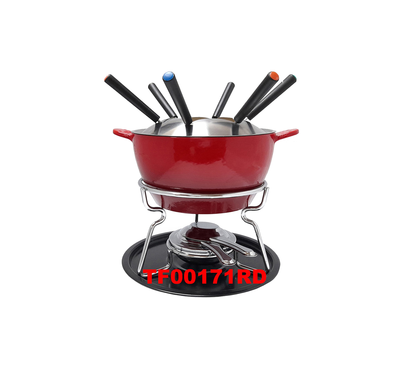 11 PCS Cast Iron Fondue Set