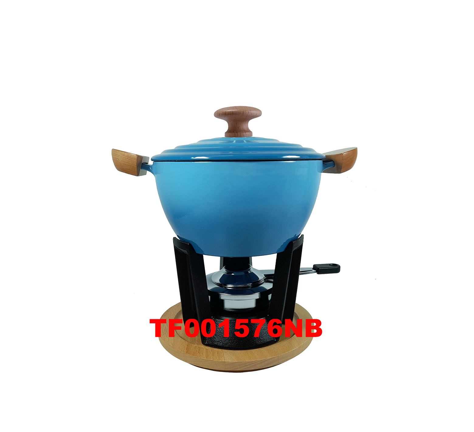 12 PCS DELUXE CAST IRON FONDUE & WARMER SET