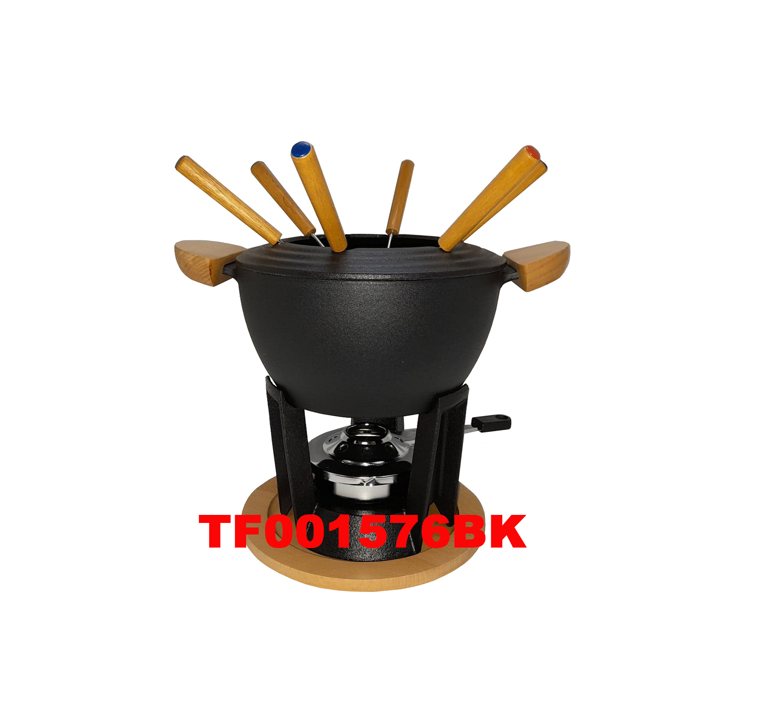 12 PCS DELUXE CAST IRON FONDUE & WARMER SET
