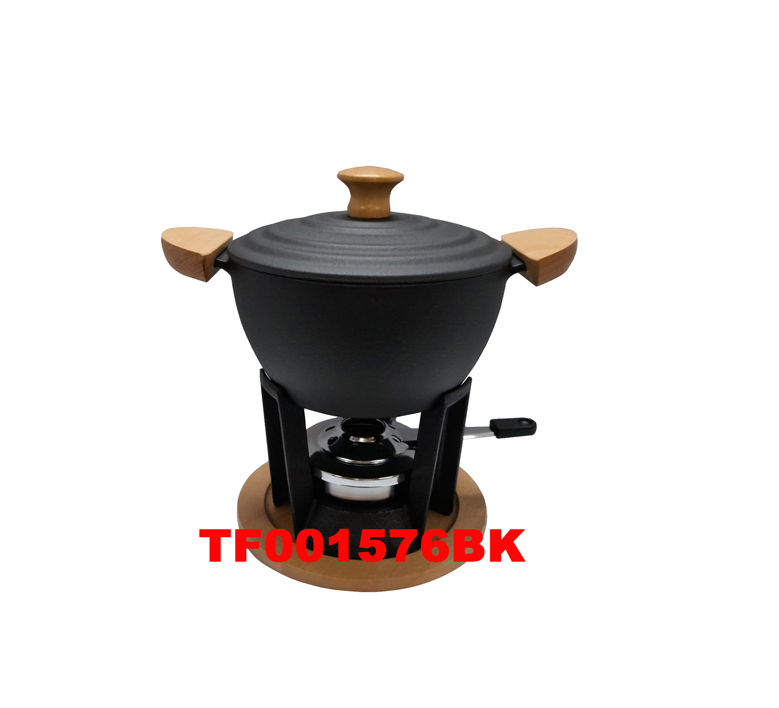 12 PCS DELUXE CAST IRON FONDUE & WARMER SET