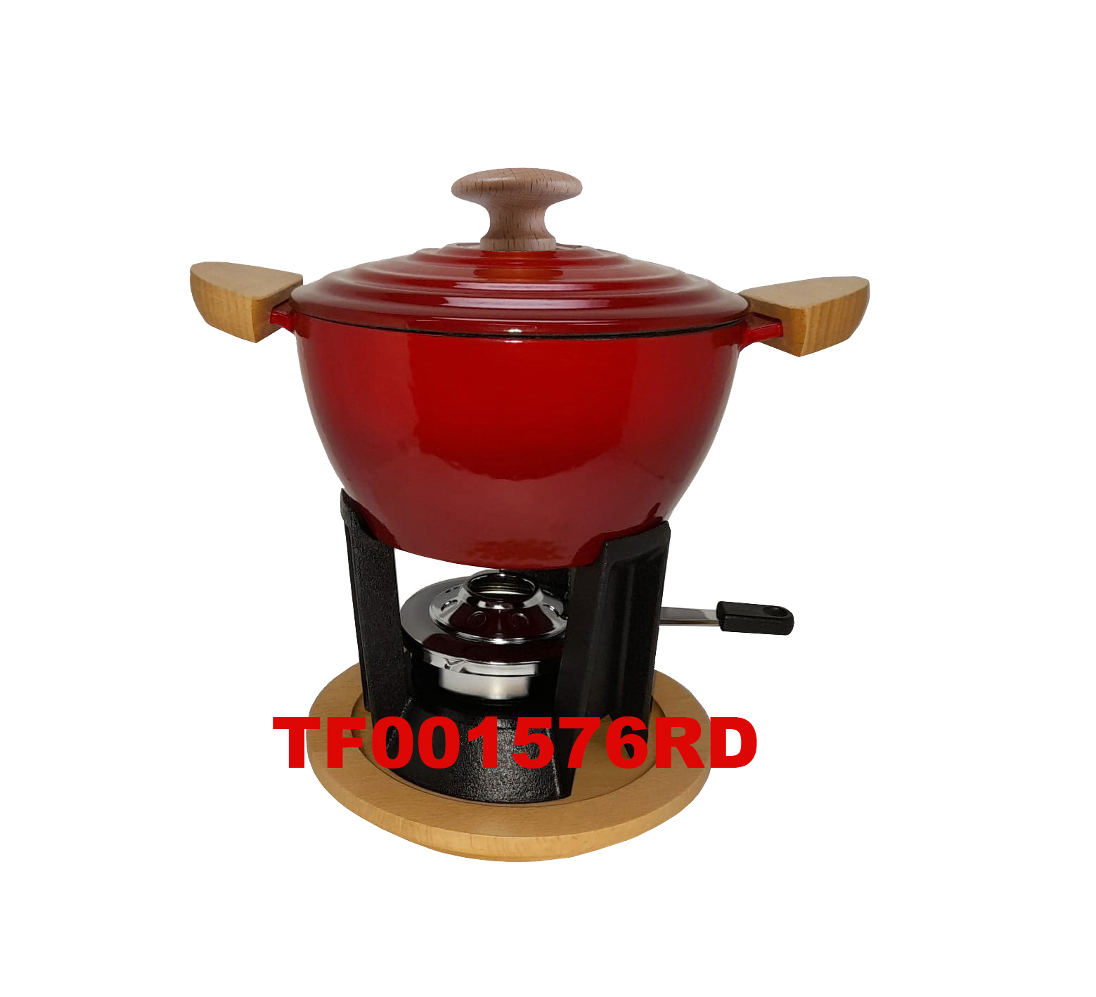 12 PCS DELUXE CAST IRON FONDUE & WARMER SET