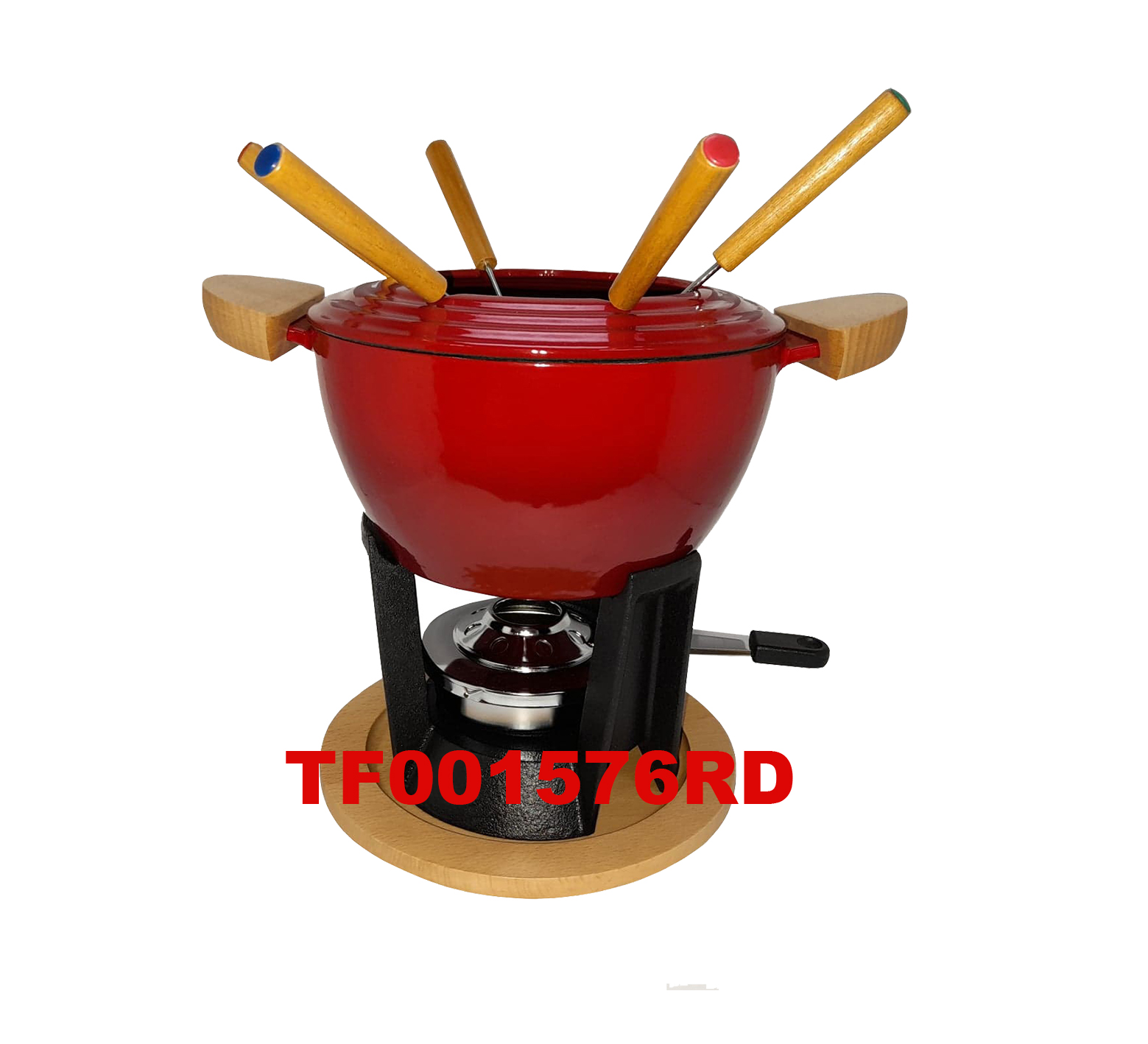 12 PCS DELUXE CAST IRON FONDUE & WARMER SET