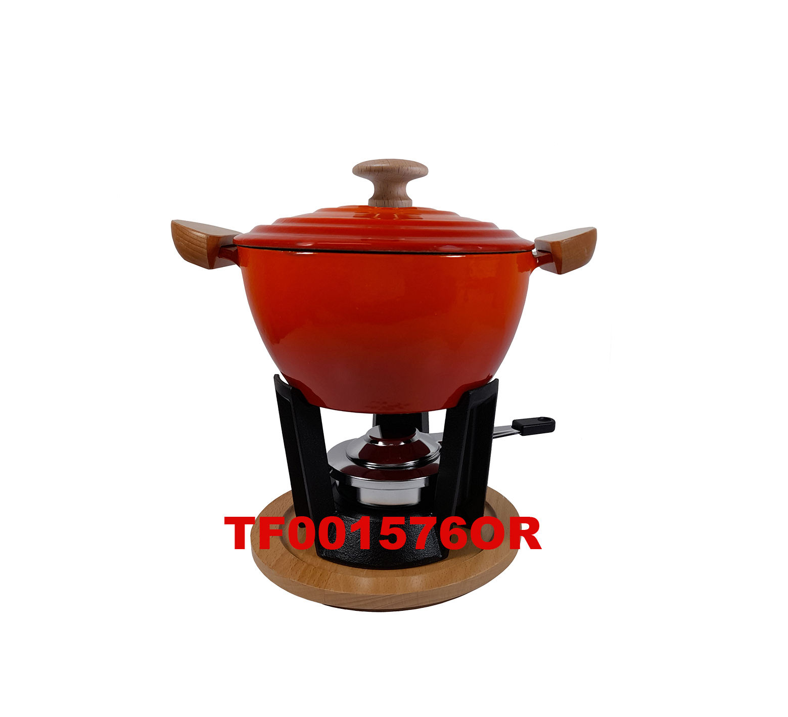 12 PCS DELUXE CAST IRON FONDUE & WARMER SET