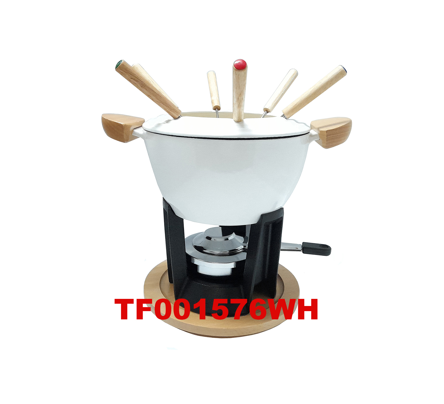 12 PCS DELUXE CAST IRON FONDUE & WARMER SET