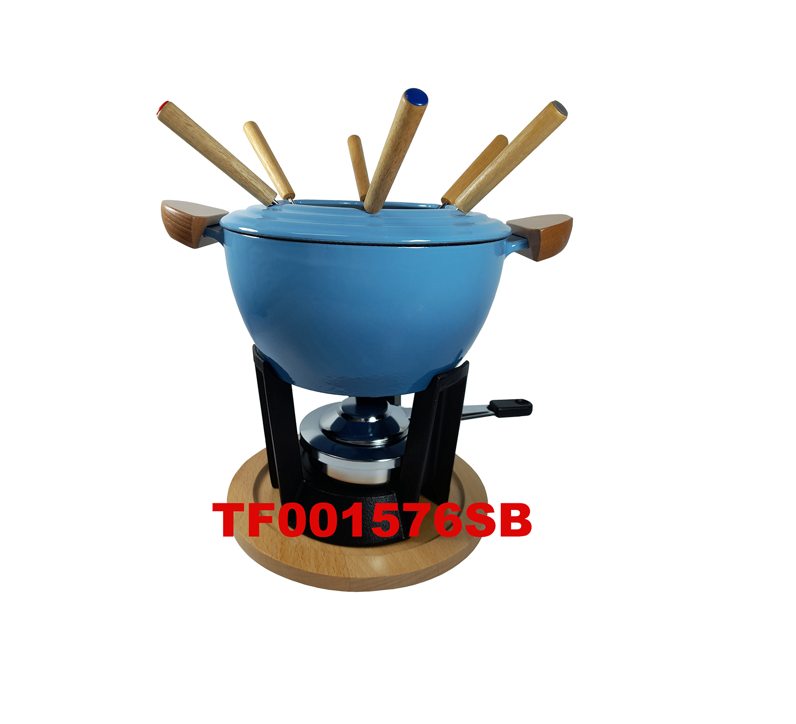 12 PCS DELUXE CAST IRON FONDUE & WARMER SET