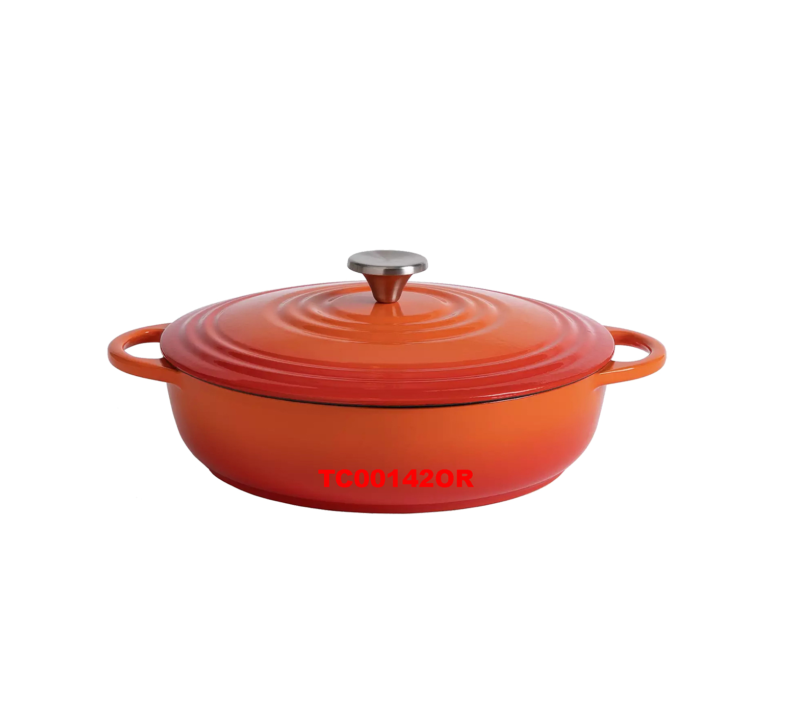 29 CM CAST IRON ROUND SHALLOW CASSEROLE
