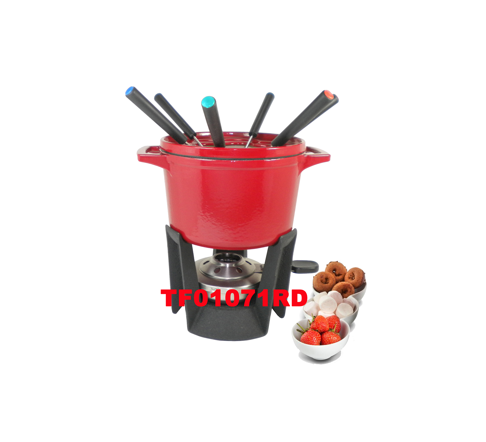 10 PCS CAST IRON CHOCOLATE FONDUE SET