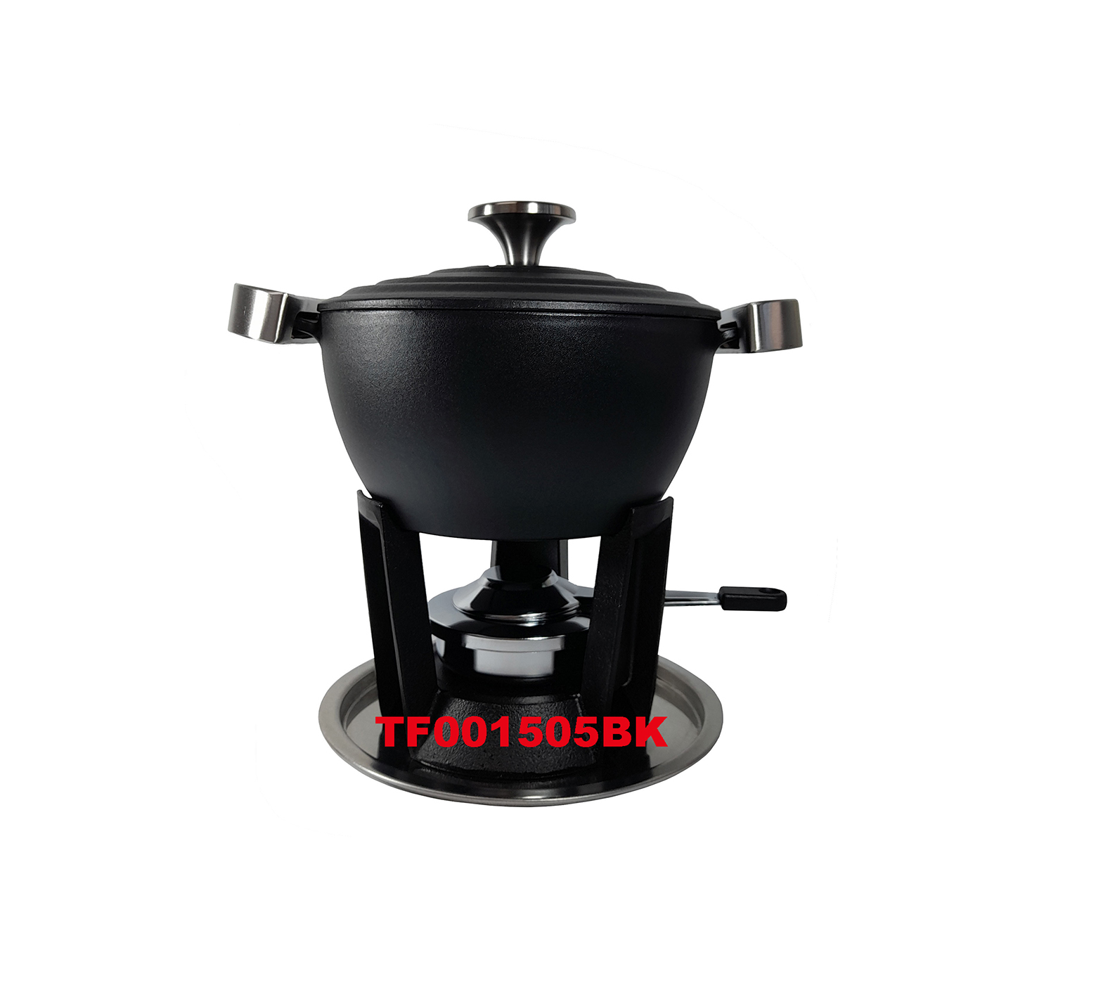 12 PCS DELUXE CAST IRON WARMER AND FONDUE SET