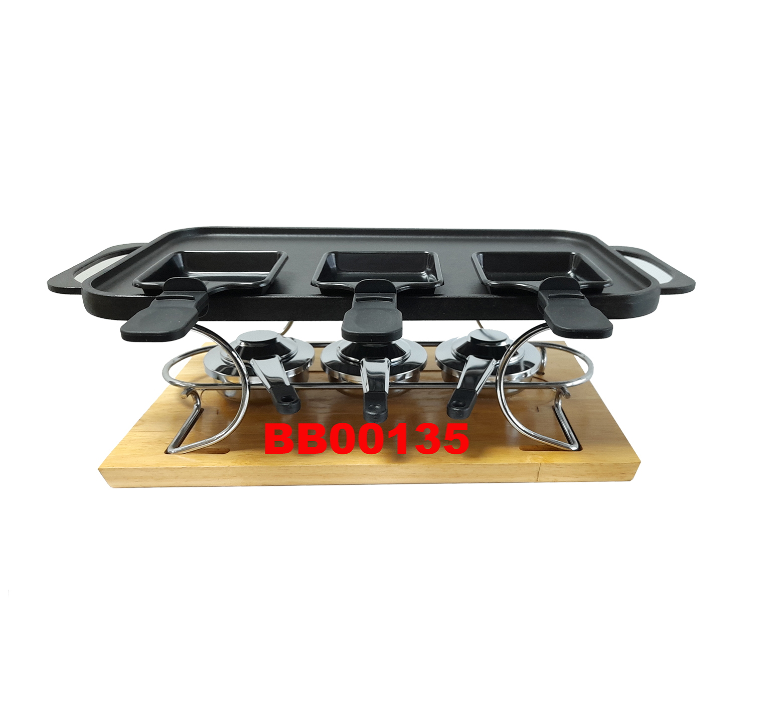 22 PCS DELUXE (3 in 1) CAST IRON GRILL & RACLETTE SET