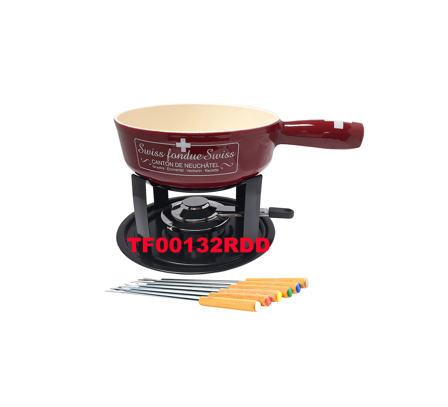 10 PCS CAST IRON CHEESE FONDUE SET