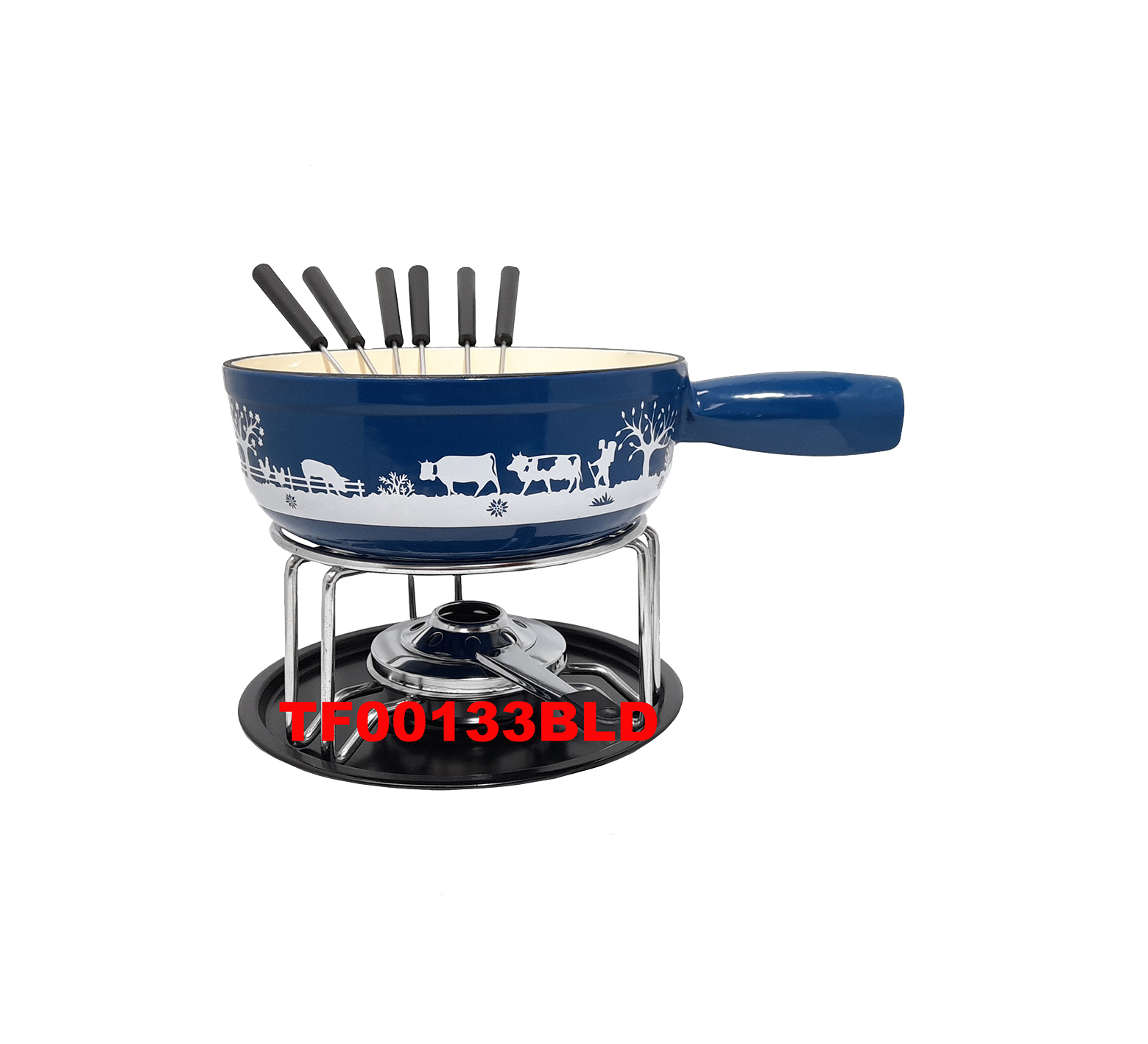 10 PCS CAST IRON CHEESE FONDUE SET