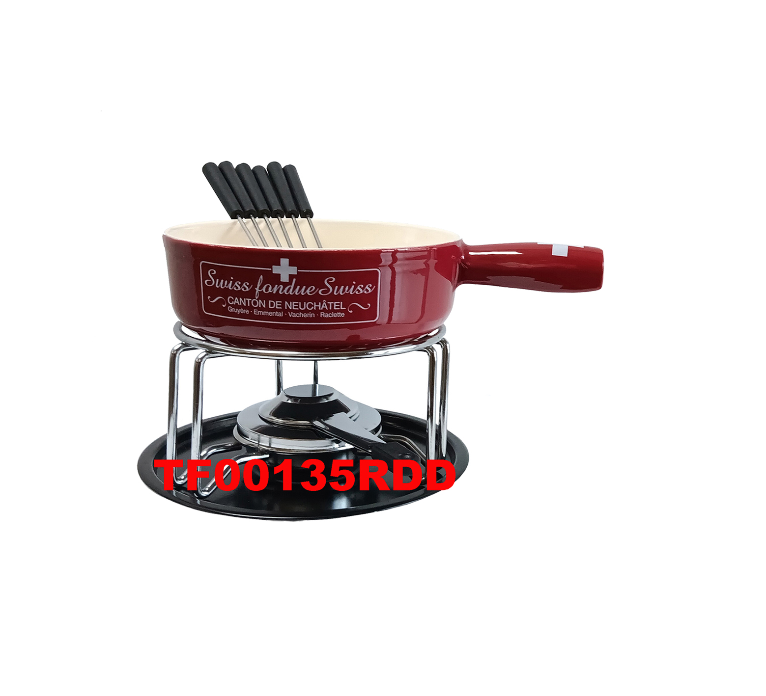 10 PCS CAST IRON CHEESE FONDUE SET