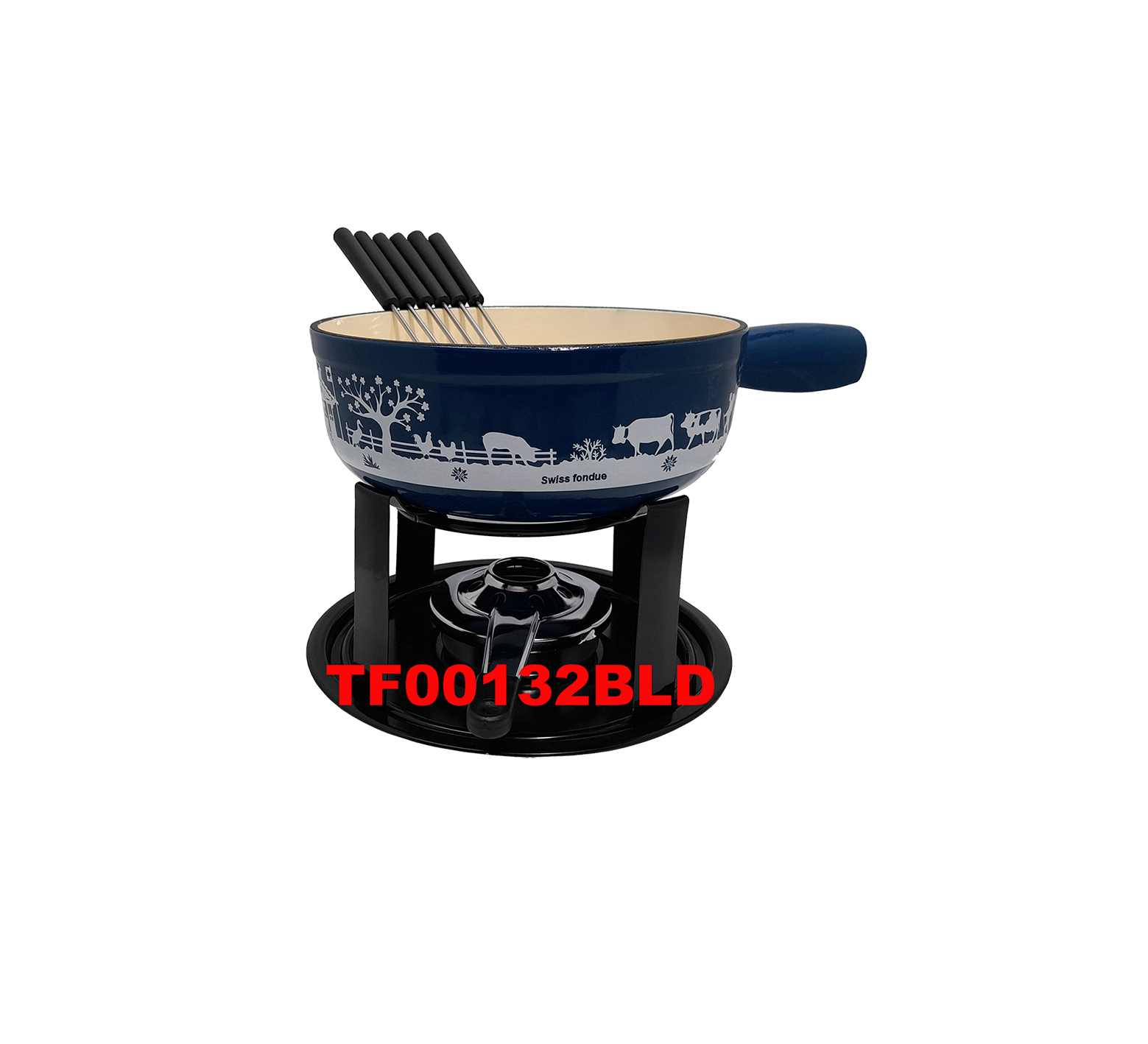 10 PCS CAST IRON CHEESE FONDUE SET