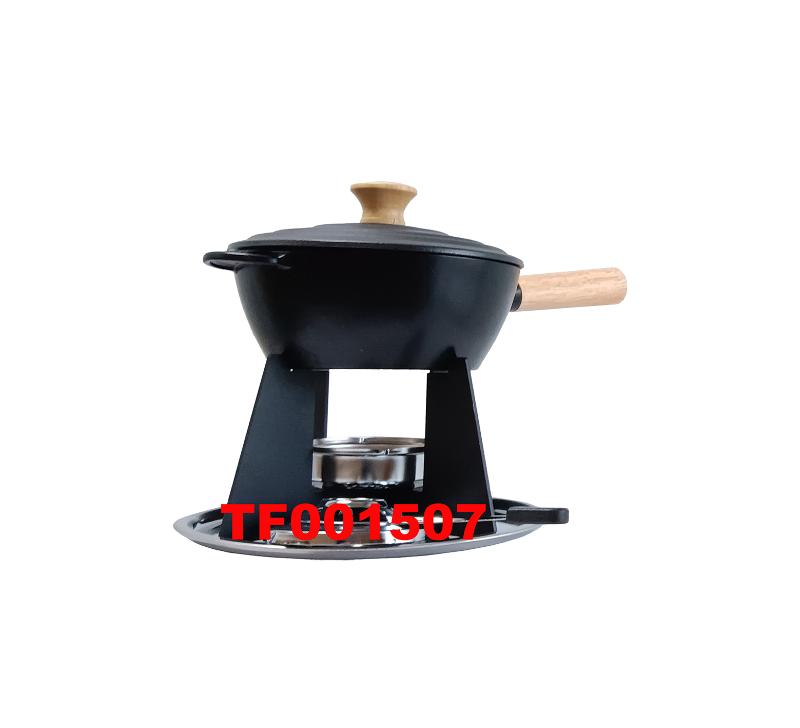 12 PCS CAST IRON CHEESE BAKER & FONDUE SET