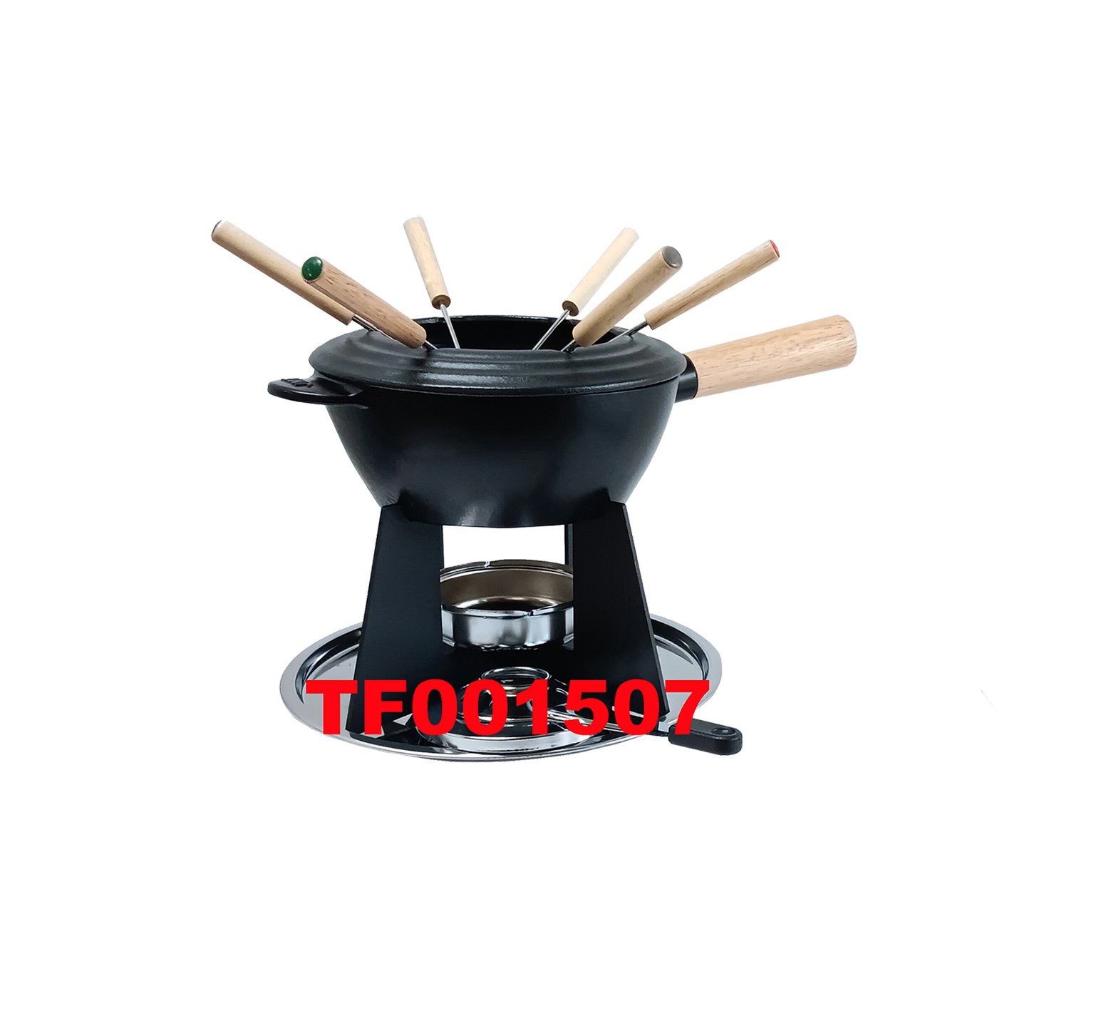 12 PCS CAST IRON CHEESE BAKER & FONDUE SET