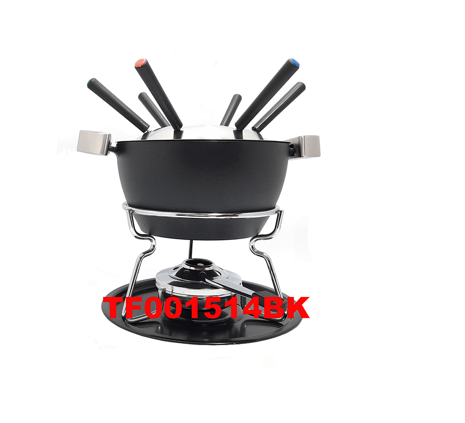 12 PCS DELUXE CAST IRON WARMER AND FONDUE SET